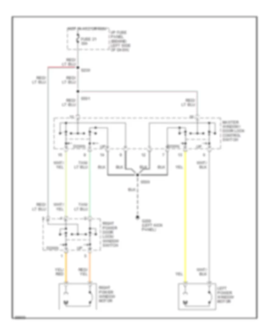 Power Window Wiring Diagram for Ford Econoline E150 1998