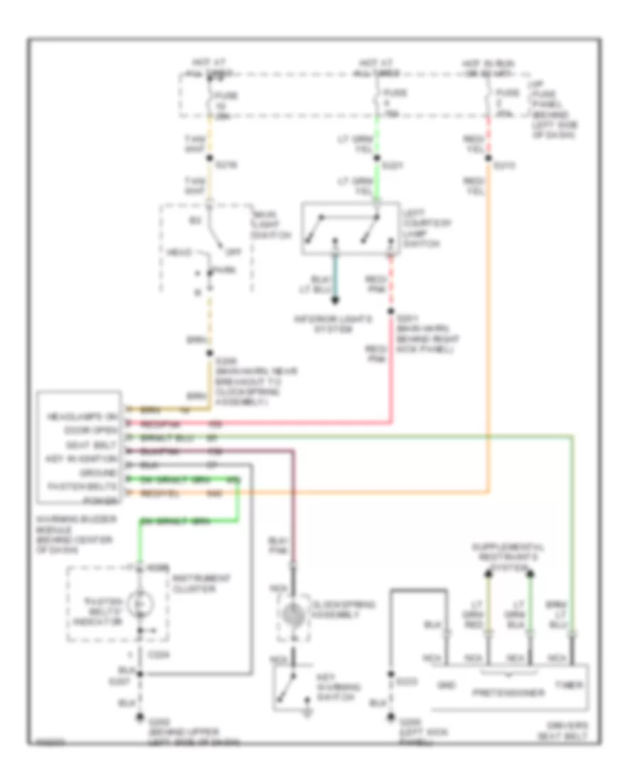 Warning System Wiring Diagrams for Ford Econoline E150 1998
