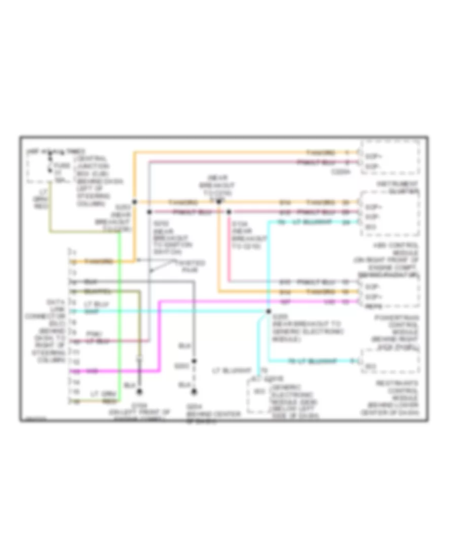 Computer Data Lines Wiring Diagram for Ford Mustang Mach 1 2004