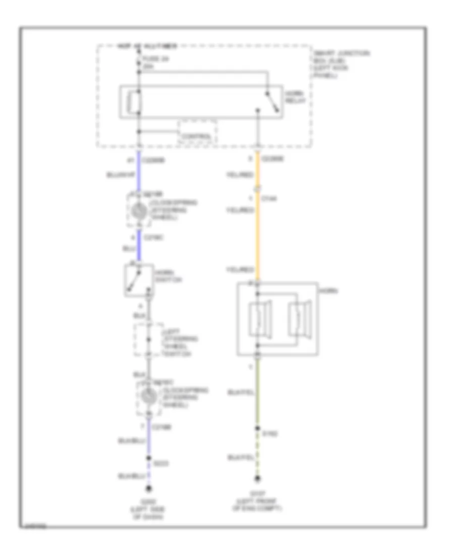 Horn Wiring Diagram, without Stripped Chassis for Ford E450 Super Duty 2011