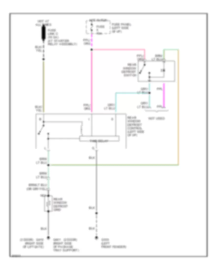 Defogger Wiring Diagram for Ford Mustang LX 1990