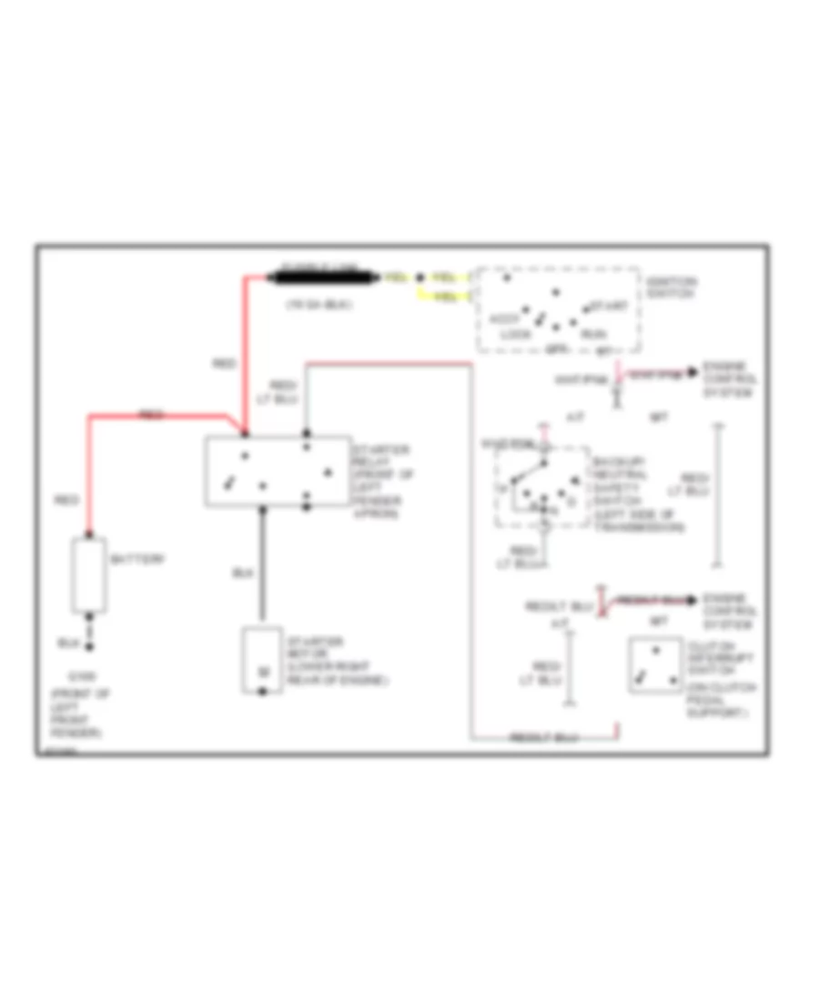 Starting Wiring Diagram for Ford Mustang LX 1990