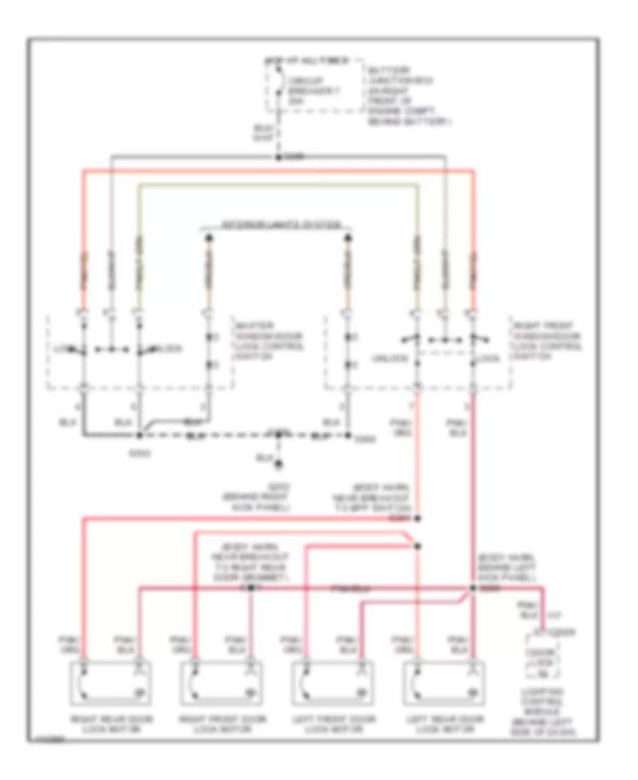 Door Lock Wiring Diagram for Ford Crown Victoria LX 2000