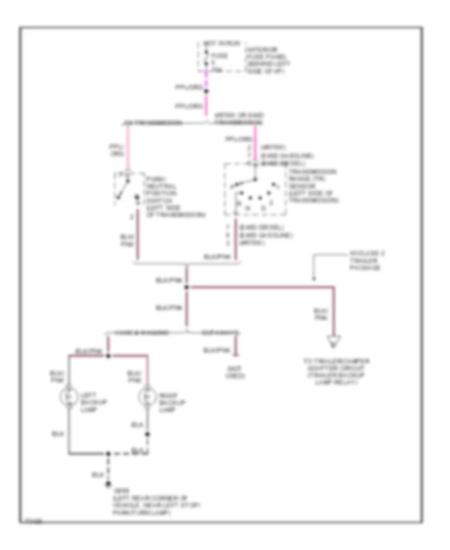 Back up Lamps Wiring Diagram for Ford Econoline E150 1996