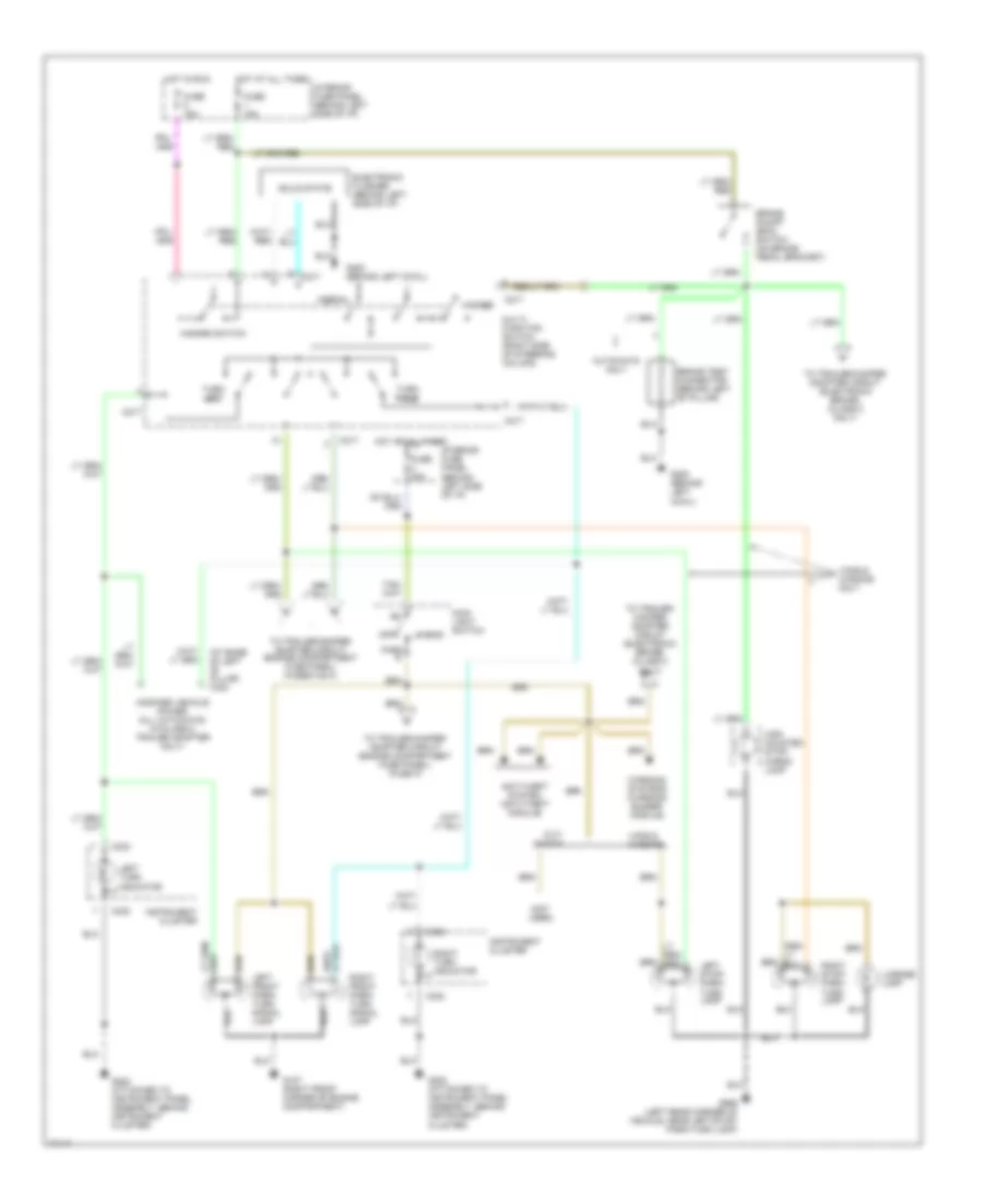 Exterior Lamps Wiring Diagram for Ford Econoline E150 1996