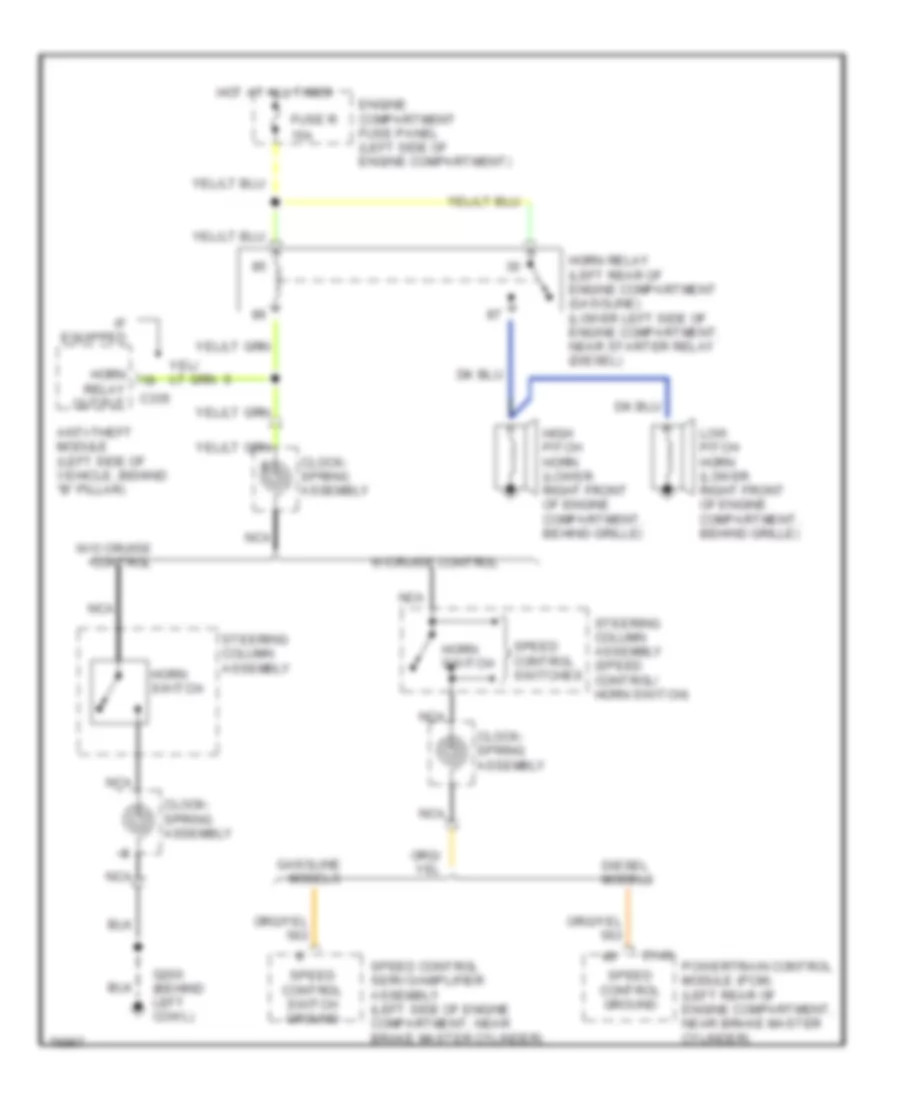 Horn Wiring Diagram for Ford Econoline E150 1996