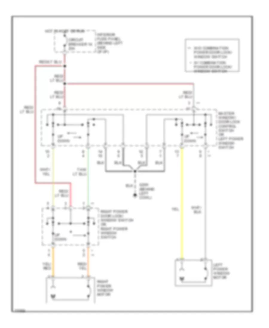 Power Window Wiring Diagram for Ford Econoline E150 1996