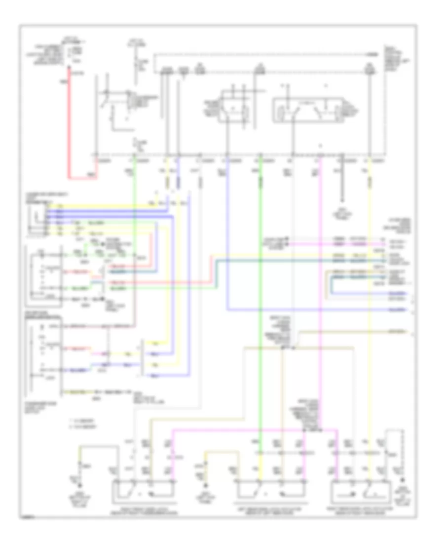Power Door Locks Wiring Diagram, without Intelligent Access (1 of 2) for Ford Flex Limited 2013