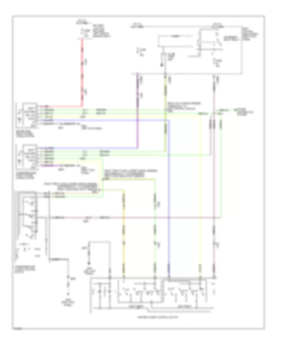 Power Windows Wiring Diagram, Except Crew Cab for Ford F-450 Super Duty XL 2014