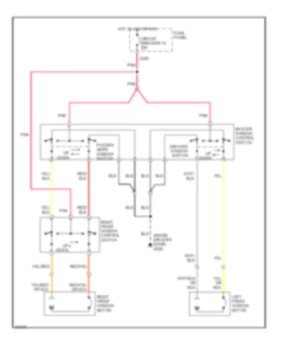 Power Window Wiring Diagram 2  3 Doors for Ford Mustang GT 1990