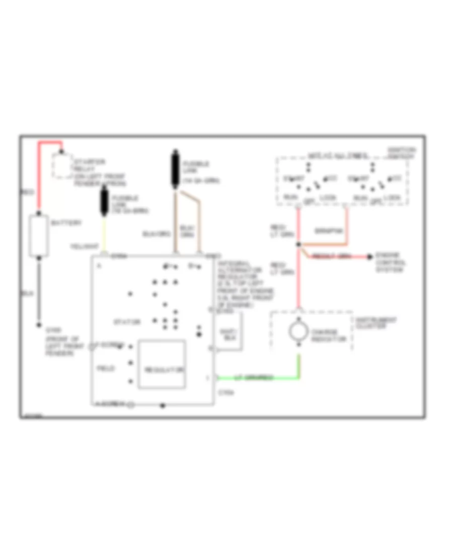 Charging Wiring Diagram for Ford Mustang GT 1990