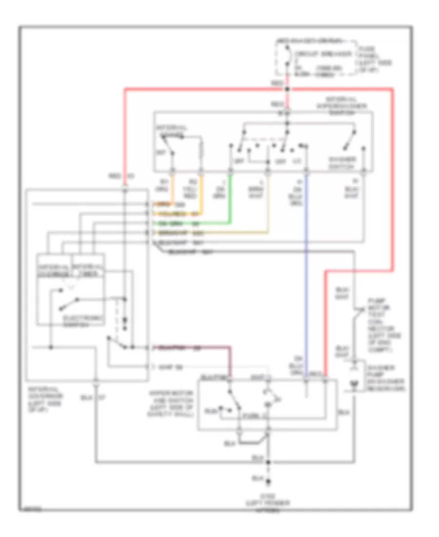WiperWasher Wiring Diagram for Ford Mustang GT 1990