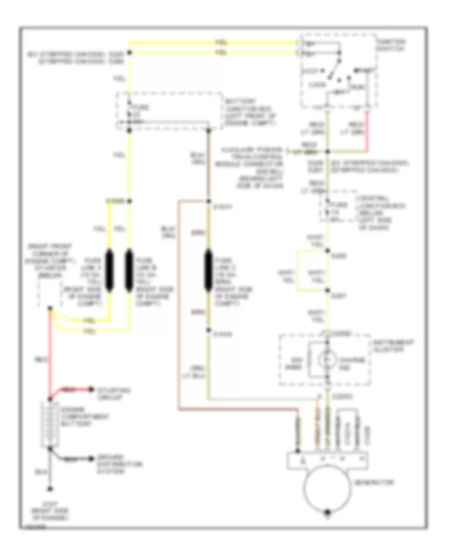7 3L DI Turbo Diesel Charging Wiring Diagram without Dual Generators for Ford Cutaway E350 Super Duty 2002