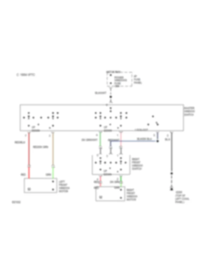 Power Window Wiring Diagram Hatchback for Ford Escort LX 1994