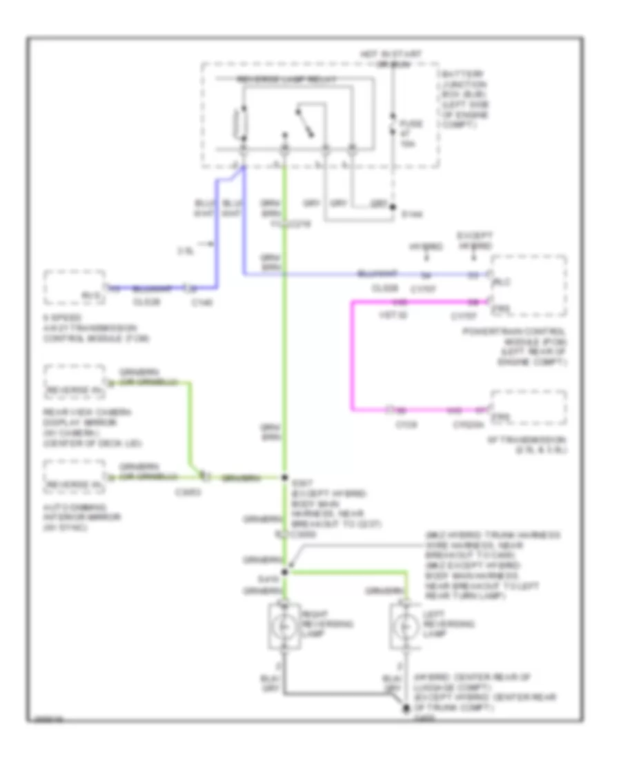 Backup Lamps Wiring Diagram A T for Ford Fusion Hybrid 2012