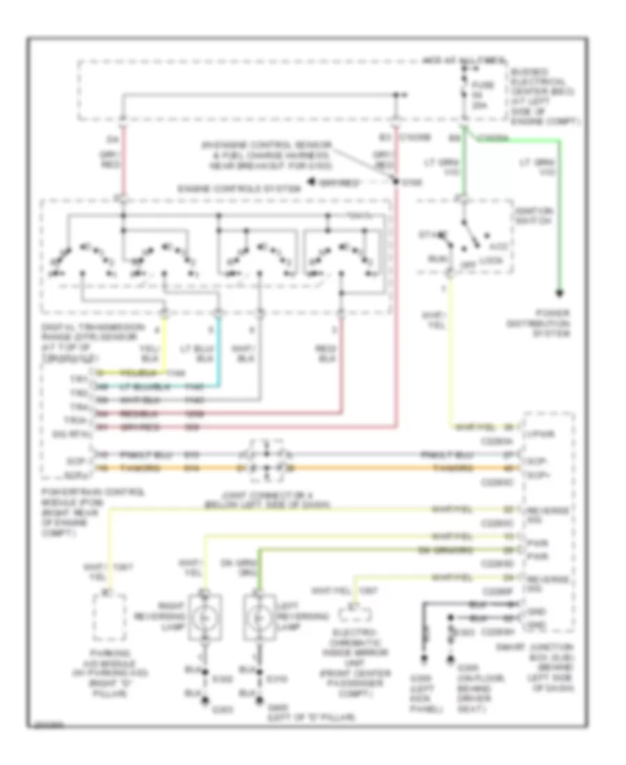 Back up Lamps Wiring Diagram for Ford Freestar SES 2005
