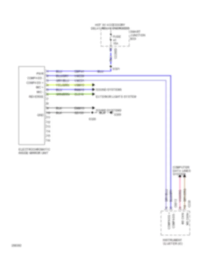 Electrochromic Mirror Wiring Diagram with Microphone without Video for Ford F550 Super Duty 2009