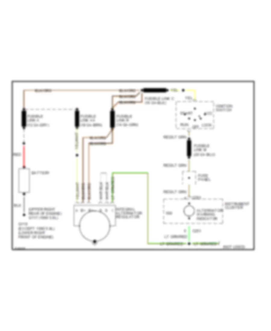 Charging Wiring Diagram with Integral Alternator Regulator for Ford LTD Crown Victoria S 1990