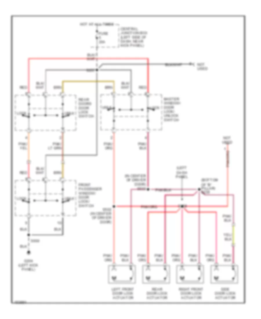 Door Lock Wiring Diagram, with Hinged Side Door for Ford E450 Super Duty 2002