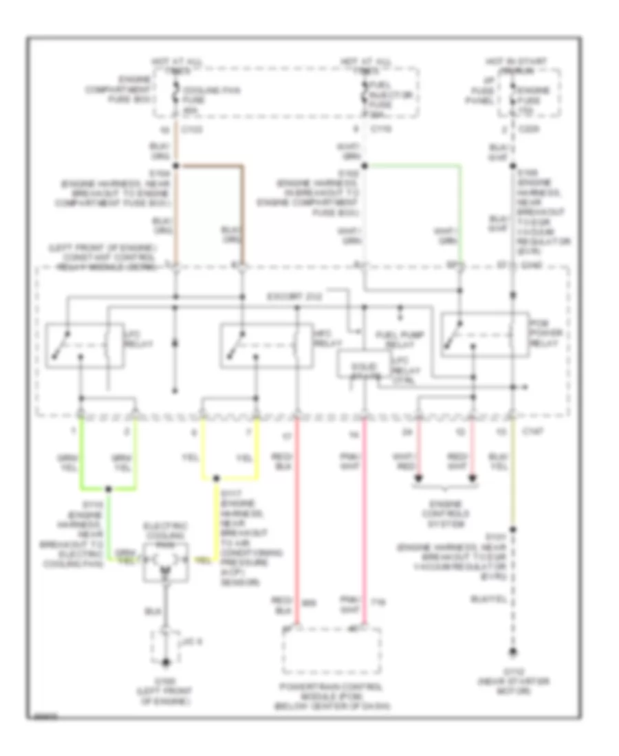 Cooling Fan Wiring Diagram for Ford Escort LX 1998