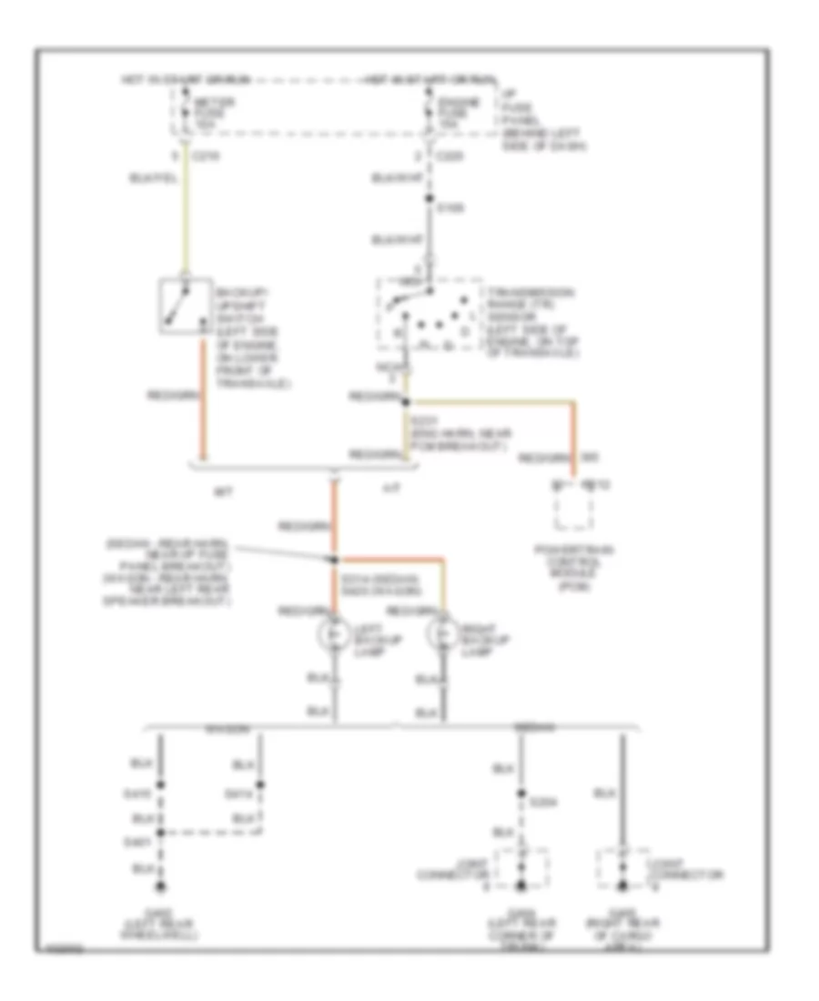 Back up Lamps Wiring Diagram for Ford Escort LX 1998