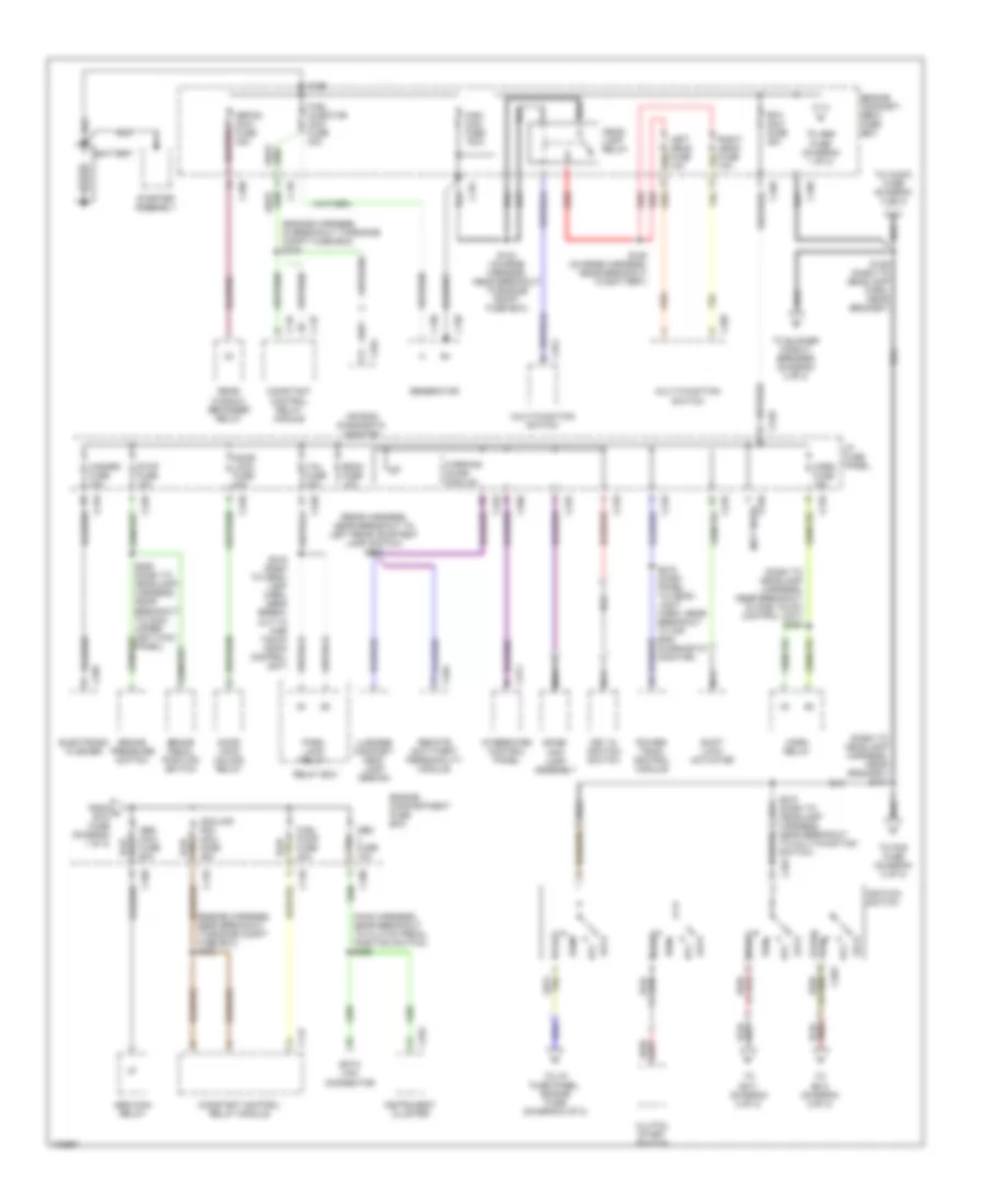 Power Distribution Wiring Diagram 1 of 2 for Ford Escort LX 1998