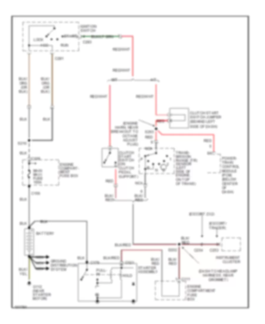Starting Wiring Diagram for Ford Escort LX 1998