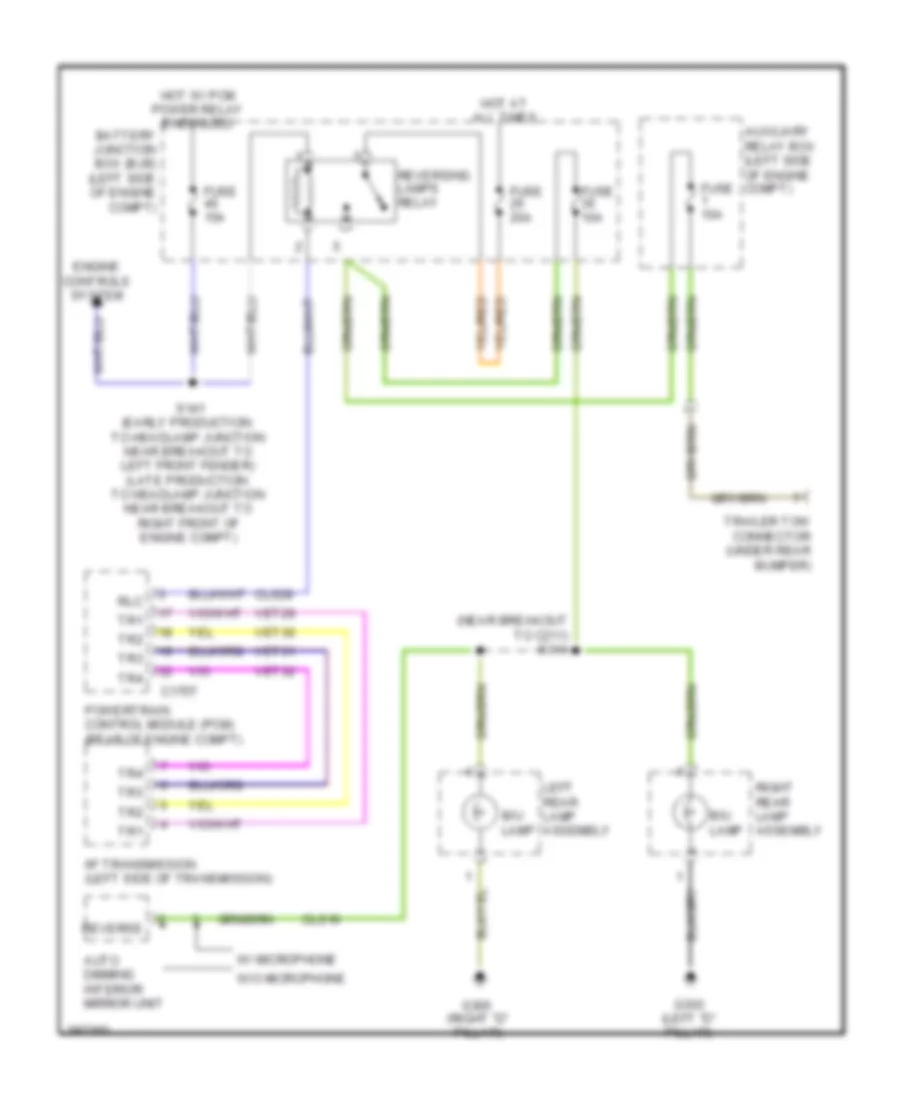 Backup Lamps Wiring Diagram for Ford Flex Limited 2009