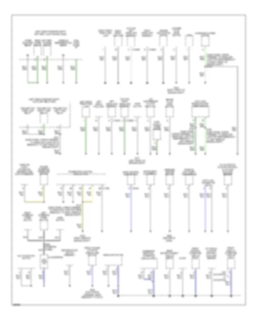 Ground Distribution Wiring Diagram 1 of 3 for Ford Flex Limited 2009