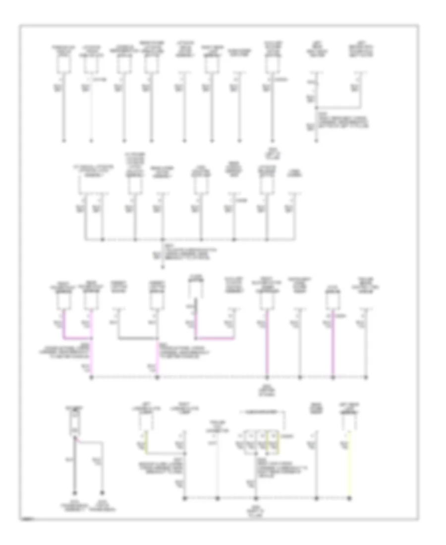 Ground Distribution Wiring Diagram 3 of 3 for Ford Flex Limited 2009