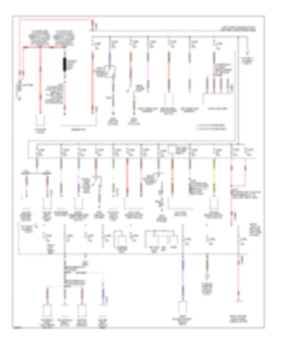 Power Distribution Wiring Diagram 1 of 4 for Ford Flex Limited 2009