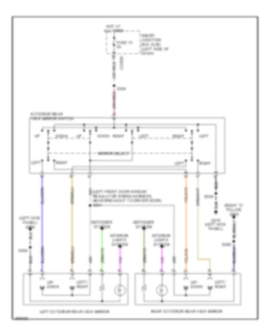 Power Mirrors Wiring Diagram for Ford Flex Limited 2009