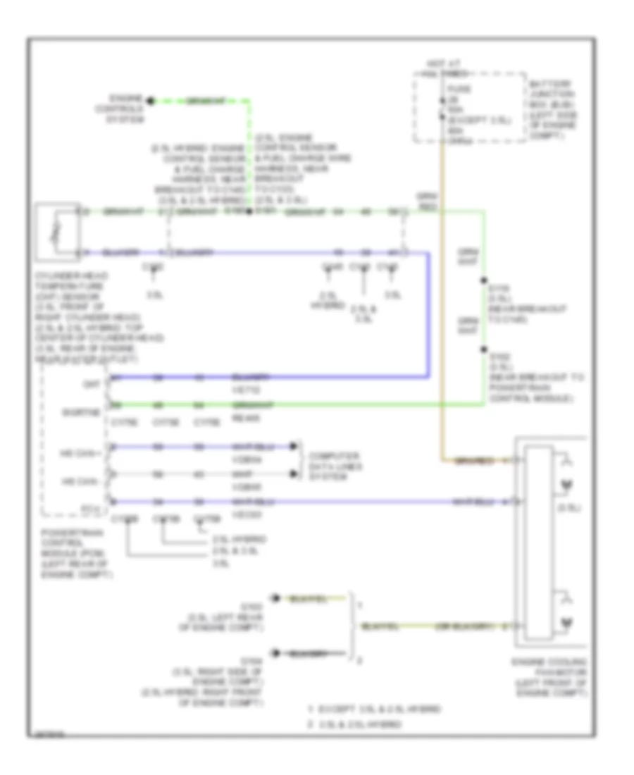 Cooling Fan Wiring Diagram for Ford Fusion S 2012