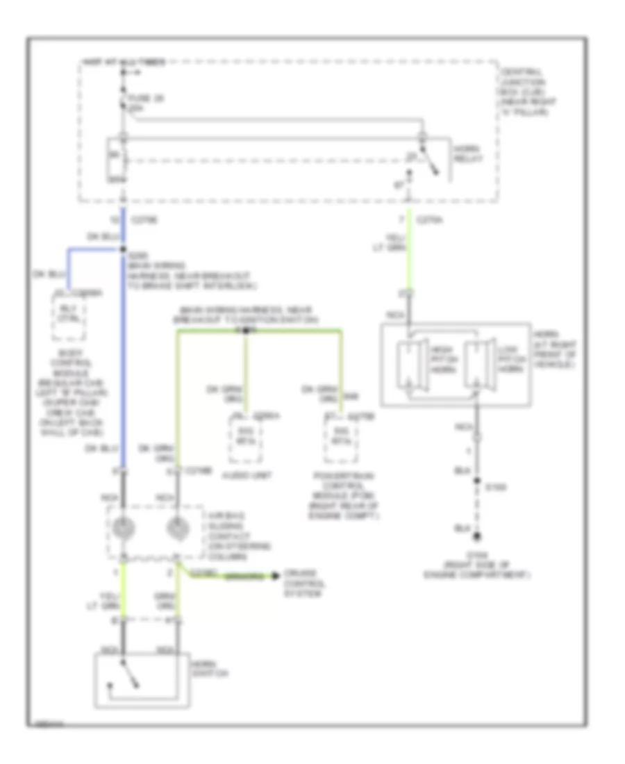 Horn Wiring Diagram for Ford Pickup F250 Super Duty 2004
