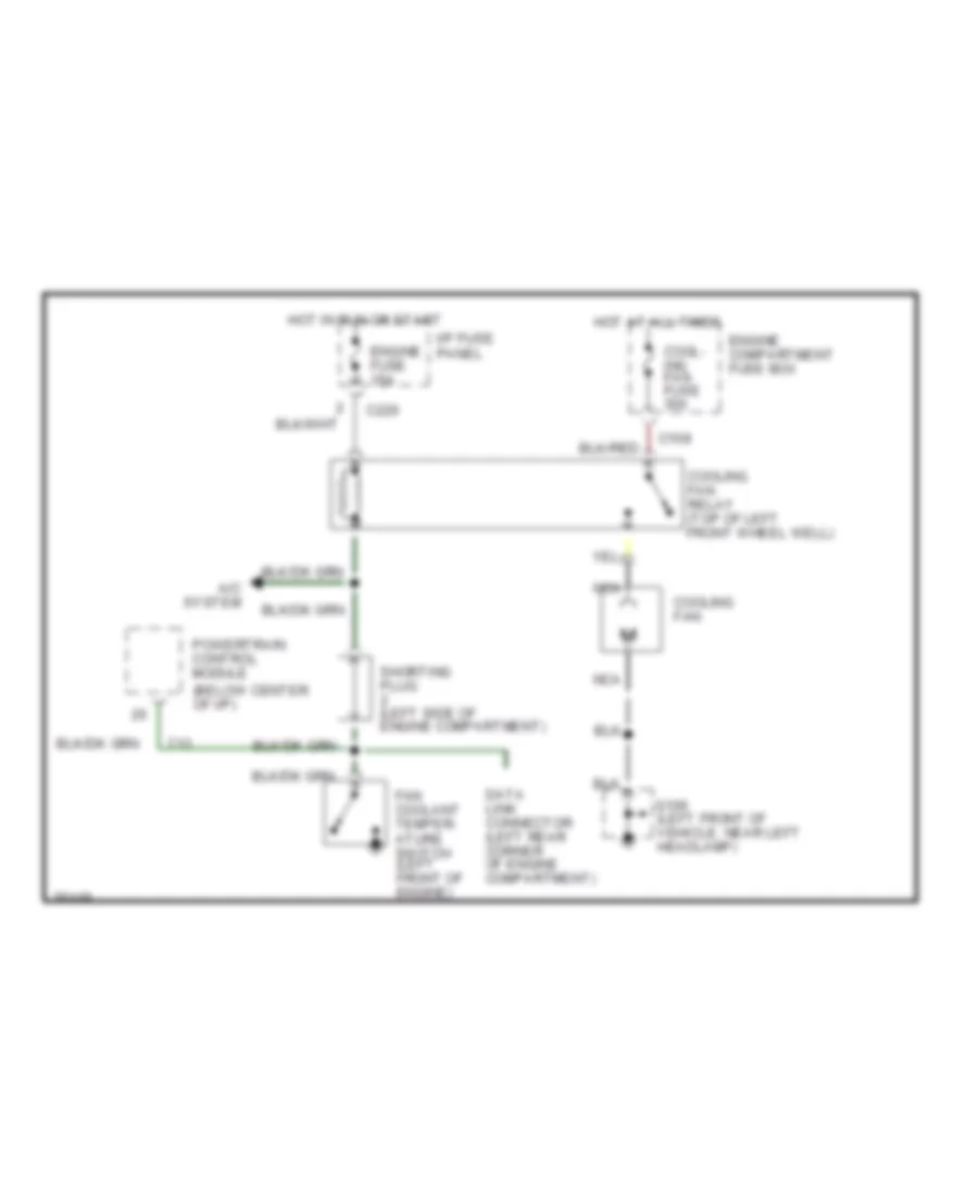 1.8L, Cooling Fan Wiring Diagram, MT for Ford Escort 1996