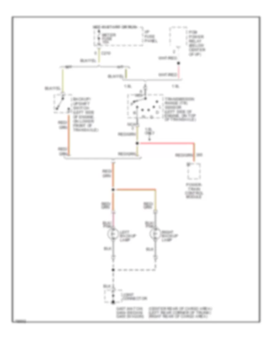 Back up Lamps Wiring Diagram for Ford Escort 1996