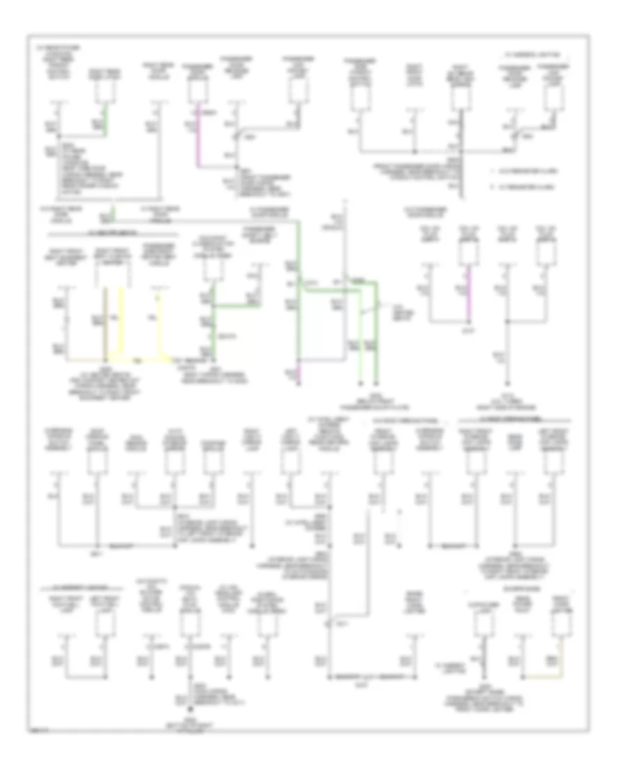 Ground Distribution Wiring Diagram, Except Electric (3 of 4) for Ford Focus Electric 2013