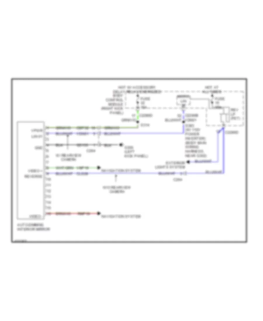 Electrochromic Mirror Wiring Diagram for Ford F 550 Super Duty XL 2014