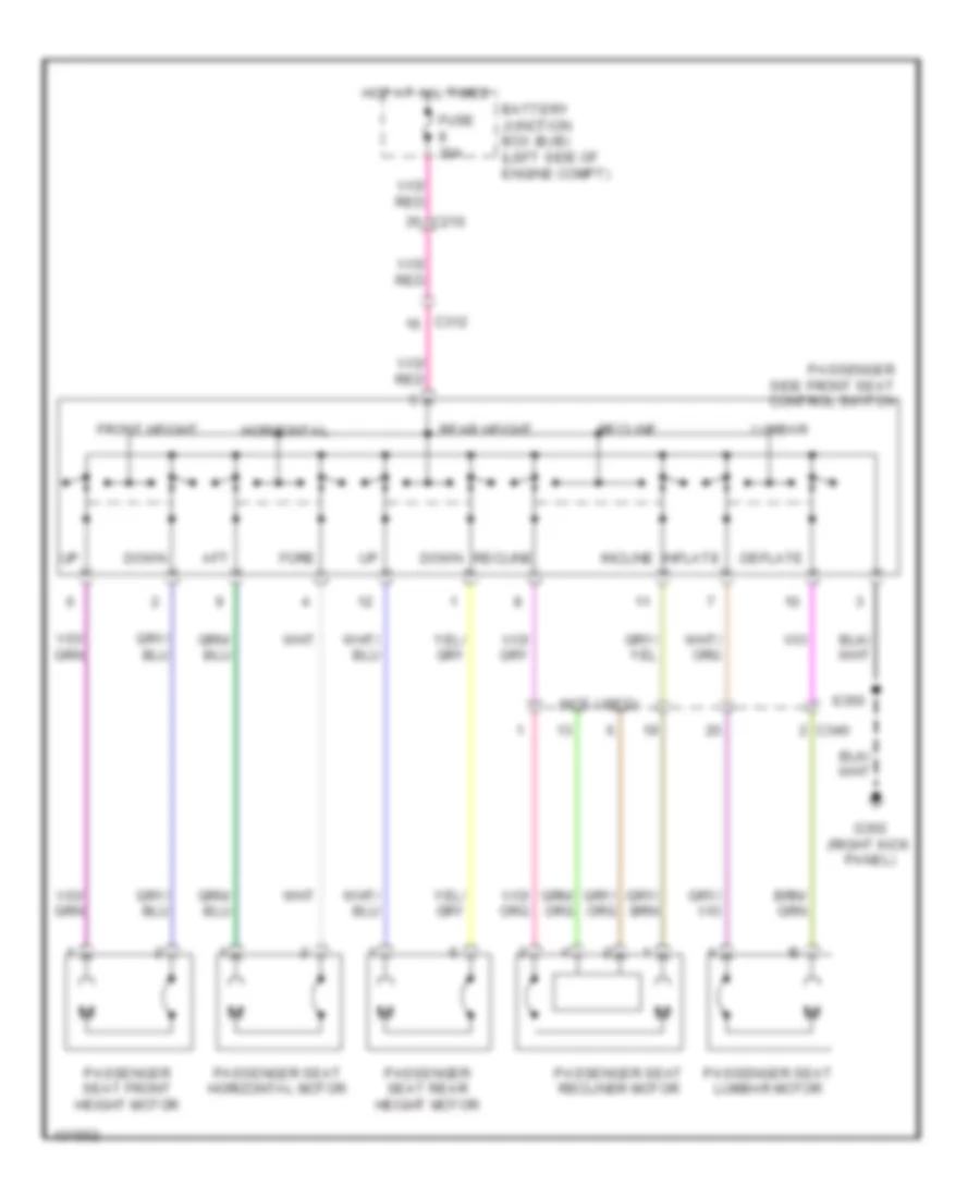 Power Seats Wiring Diagram, 10-Way Passenger Seat for Ford F-550 Super Duty XL 2014