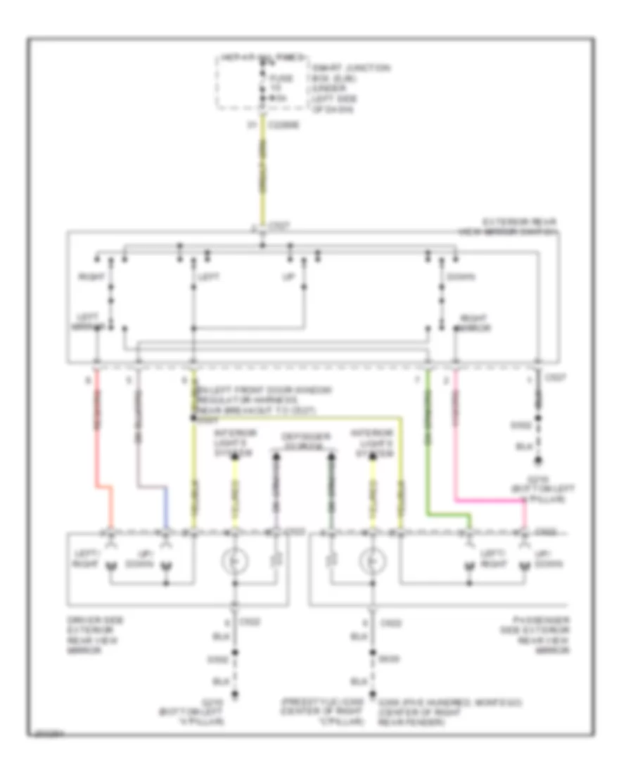 Power Mirrors Wiring Diagram for Ford Freestyle Limited 2005
