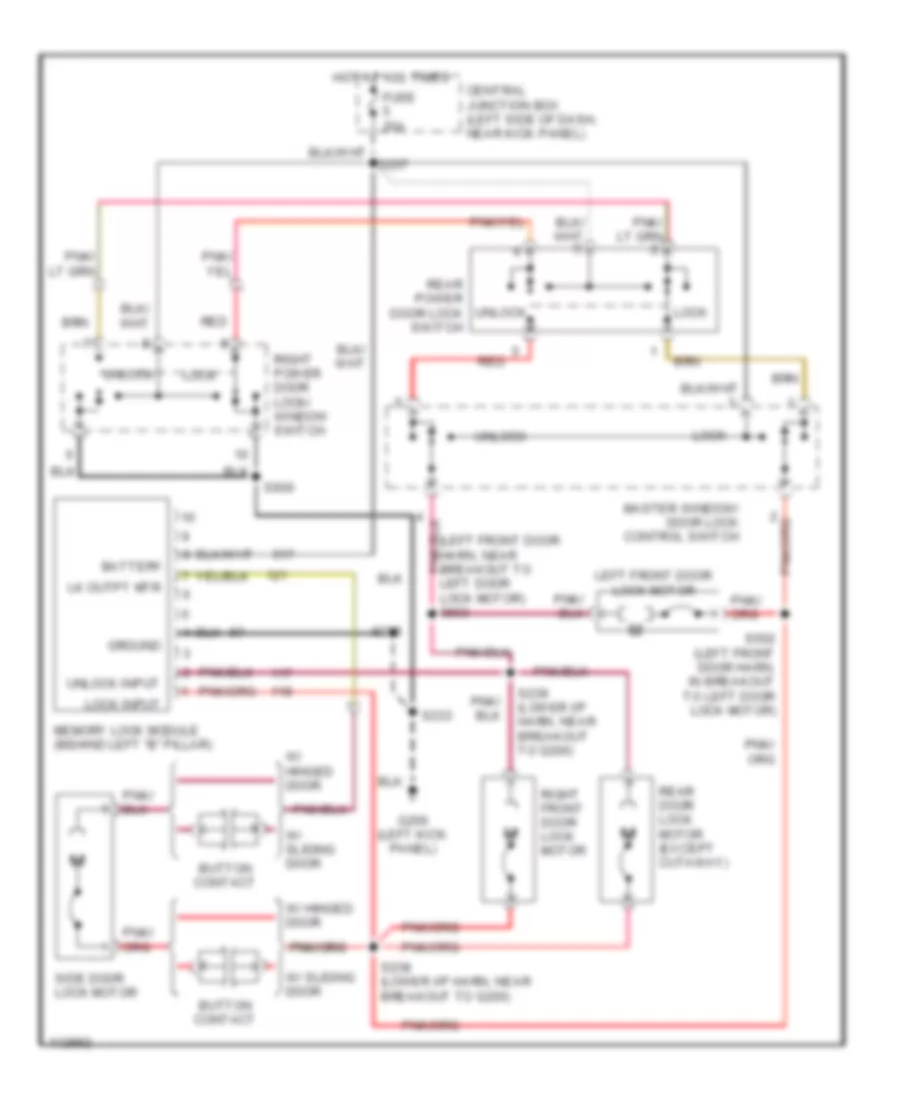 Door Lock Wiring Diagram with Memory Lock for Ford E450 Super Duty 2000