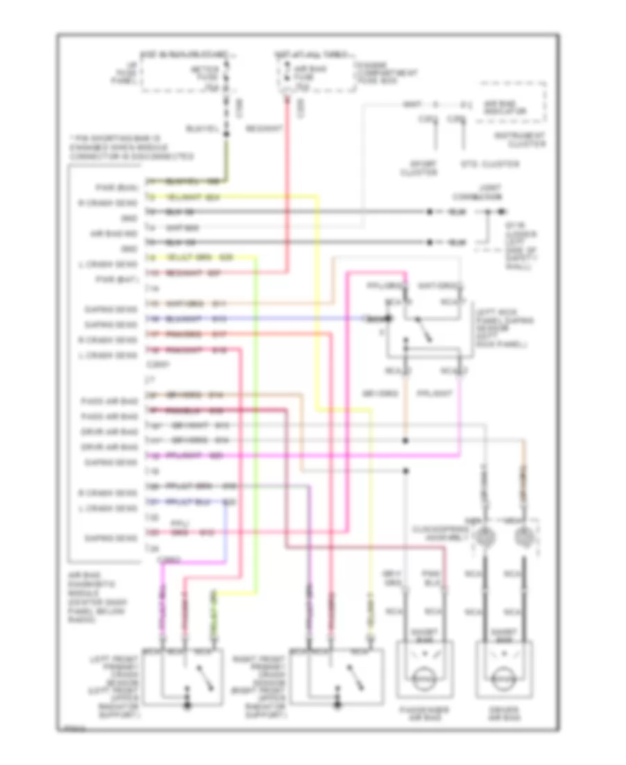 Supplemental Restraint Wiring Diagram for Ford Escort GT 1996