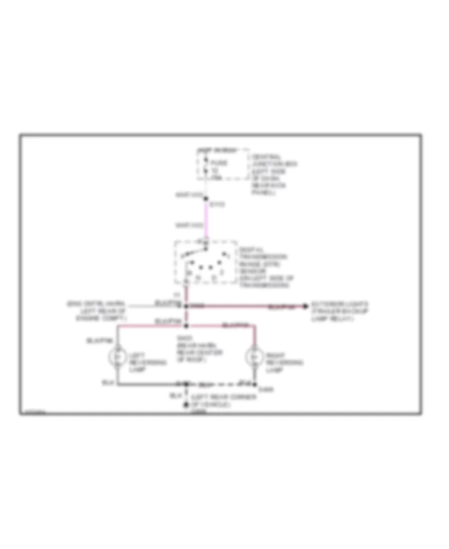 Back up Lamps Wiring Diagram for Ford Econoline E150 2000
