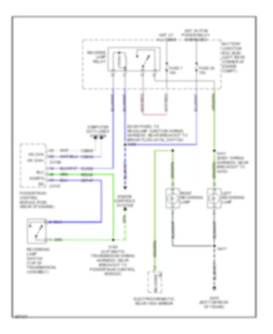 Backup Lamps Wiring Diagram, MT for Ford Focus S 2009