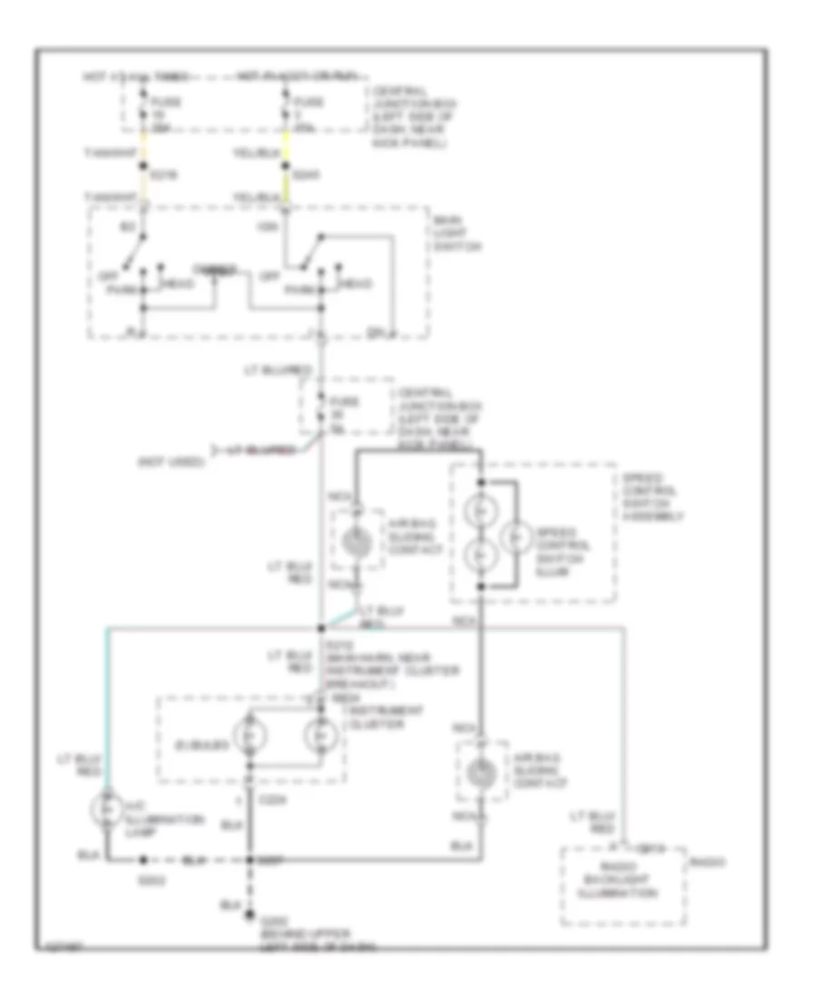 Instrument Illumination Wiring Diagram for Ford Econoline E250 2000