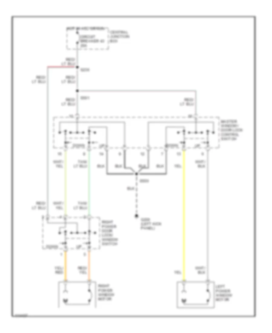 Power Windows Wiring Diagram for Ford Econoline E250 2000