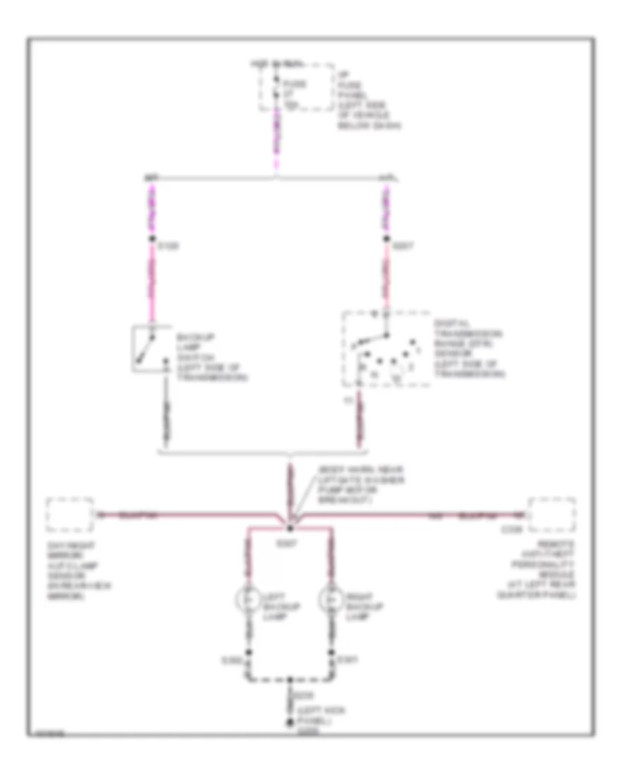 Backup Lamps Wiring Diagram for Ford Explorer 1998