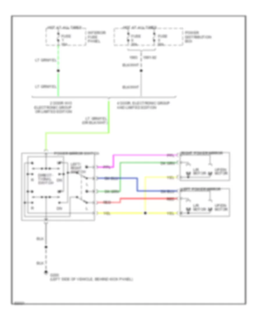Power Mirror Wiring Diagram for Ford Explorer 1992