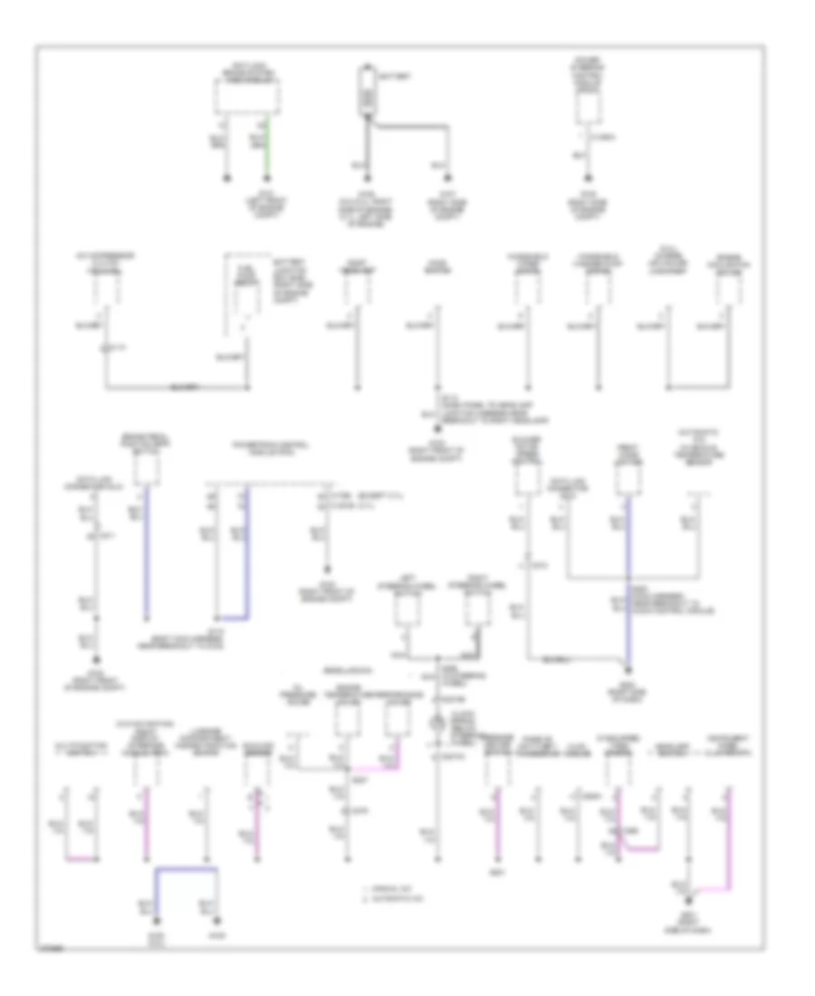Ground Distribution Wiring Diagram 1 of 4 for Ford Mustang 2012