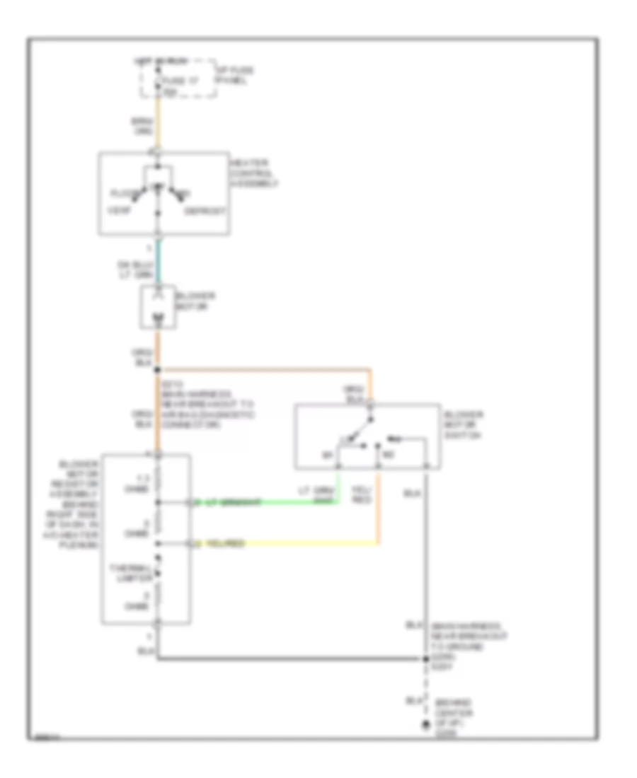 Heater Wiring Diagram for Ford Mustang 1998